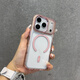波沃姆 適用蘋(píng)果17Air手機殼透藍磁吸iphone17promax媚眼金屬鏡框16pro高級感15防摔14亞克力軟邊保護套 透粉-Magsafe磁吸 iPhone 14 Pro Max