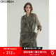 COCOBELLA新中式老錢風炒色暈染西裝女早秋微透視西服外套SI3030 暹羅綠 L