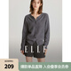 ELLE【100%綿羊毛】簡約氣質(zhì)毛針織衫女2024春裝新款圓領(lǐng)毛衣開衫 深灰色 L