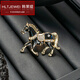 韓萊緹（HANLAITI）新款琺瑯鑲鉆戰馬胸針優(yōu)雅精致滴油動(dòng)物配飾別針歐美跨境時(shí)尚飾品 黑色滴油小馬胸針