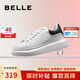 百麗七夕禮物厚底小白鞋女商場同款撞色板鞋Z2U1DCM5 白色黑尾 37