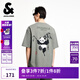 杰克·瓊斯（JACK&JONES）男裝25年棉質(zhì)涼感短袖T恤男士夏季潮流寬松卡通熊貓印花半袖t恤 E05灰綠色 寬松版，卡碼拍小 L 180