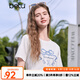 百圖betu女裝2025春夏新款T恤圓領蝴蝶結(jié)印花套頭短袖T恤女2502T23 白色 M