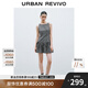 UR2025夏季新款女裝休閑撞色格紋系帶無(wú)袖連衣裙UYU750103 黑色格子 S