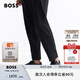 BOSS博斯【七夕節(jié)禮物】男士25年春季新款徽標(biāo)點綴拋光皮革休閑板鞋 002-黑色 43
