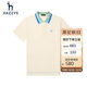 哈吉斯（HAZZYS）男裝 夏季撞色復(fù)古年輕運(yùn)動(dòng)短袖polo衫男ASTZE03BE22
