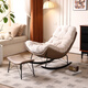 花語(yǔ)天境北歐休閑搖椅懶人躺椅沙發(fā)椅家用陽(yáng)臺客廳臥室單人輕奢搖搖椅座椅 暖杏色雪尼爾（咖色底座）+腳凳
