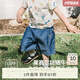 white wheat2025夏季新款兒童褲子休閑薄款百搭男女童牛仔寶寶短褲 藍色 90 cm