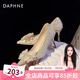 達(dá)芙妮（DAPHNE）水晶高跟鞋女2025新款婚鞋女金色蝴蝶結(jié)新娘鞋子女敬酒服伴娘鞋 香檳金 37