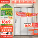 東鵬（DONGPENG）淋浴房三聯(lián)動(dòng)推拉門一字形衛(wèi)生間隔斷干濕分離玻璃浴室隔斷沐浴房 槍灰1.1-1.19/2米高|極窄 升級(jí)1.0壁厚不銹鋼+2cm極窄邊框