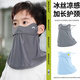 SOMUBAY兒童防曬面罩夏季護脖護頸臉基尼男女童輕薄透氣全臉防紫外線口罩 深灰 均碼(建議4-12歲)