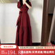 黛瓊紅色半身連衣裙子女裝夏季2025新款小眾感穿搭配一整套裝長(zhǎng)裙 酒紅色[搭配一整套miu系今年流行 S 40/45kg