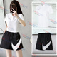 耐克（NIKE）運(yùn)動(dòng)套裝女裝 2025新款夏季健身訓(xùn)練快干透氣短袖T恤寬松梭織短褲 IB8748-100+HM8980-010 XL