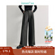 茵曼（INMAN）【新復古回潮】復古通勤搭片闊腿褲2025春女裝新款長(cháng)褲 貴族灰 29