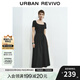 UR2025春季新款女裝休閑簡約拼接修身短袖連衣裙UWM750025 黑色 (偏長) M