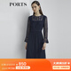 PORTS寶姿商場(chǎng)同款新品女裝喇叭袖蕾絲收腰連衣裙LL8D035KLN002 丈青 M (6)