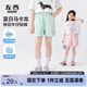 左西女童牛仔短褲兒童多巴胺甜美熱褲2025新款夏裝薄款褲子 綠色 160