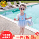 G.DUCKKIDS小黃鴨愛(ài)莎公主裙兒童游泳衣女童泳裝溫泉女寶寶沙灘夏天泳衣紗裙 藍色 110 cm