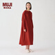 無(wú)印良品（MUJI） IDEE 女式 強(qiáng)捻 連帽套頭連衣裙 女裝裙子春季  GAD03C4S 深紅色 M (155/80A)