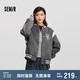 森馬（Semir）外套女刺繡拼接撞色寬松夾克2024冬季仿毛呢棒球服109724108004