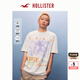 HOLLISTER【涼感印花T】25夏新款情侶寬松T恤男裝女裝KI323-5008 奶油色 M (180/100A)