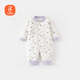 貝瑞加（Babyprints）寶寶連體衣秋冬新生兒爬服加厚哈衣溫暖防風(fēng)外出服 葡萄73