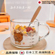 創(chuàng  )京懿選早餐杯燕麥杯透明帶把女生玻璃刻度牛奶杯網(wǎng)紅便攜式豆漿喝奶杯 小熊-單杯