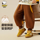 史努比（SNOOPY）男童褲子兒童衛(wèi)褲中小童休閑長褲寶寶時尚束腳口褲童年童趣深咖啡