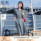 香影牛仔連衣裙女2025夏季新款復古法式收腰泡泡袖中長(cháng)款翻領(lǐng)裙子 牛仔藍 L 165/88A/110-125斤