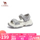 駱駝（CAMEL）動(dòng)感風(fēng)織帶細(xì)閃車縫線魔術(shù)貼松糕底運(yùn)動(dòng)涼鞋 L23M504136 銀/灰 38