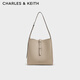 CHARLES&KEITH大容量單肩斜挎子母托特包生日新年禮物送女友CK2-40782652 Taupe灰褐色 L
