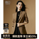 晚白【新品】2025秋款雅丹風(fēng)時(shí)尚小西裝氣質(zhì)通勤百搭西服外套女 咖色 2XL