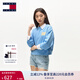TOMMY JEANS25新款春夏女裝純棉美式復(fù)古潮流字母印花寬松圓領(lǐng)衛(wèi)衣21345 藍(lán)色C12 S