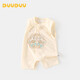 DUUDUU嬰兒國風(fēng)刺繡連體衣新生兒中式無袖哈衣夏季寶寶爬爬服米色  80cm