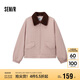 森馬（Semir）外套女oversize插肩袖仿羊羔毛毛領(lǐng)冬季2024夾棉夾克109724108016