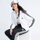 阿迪達斯（adidas）女裝運動(dòng)服套裝26春新款跑步簡(jiǎn)約開(kāi)衫夾克上衣休閑長(cháng)褲衛褲兩件套 白色夾克+JI8313/梭織兩件套 M/165
