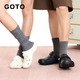 GOTO經(jīng)典洞洞鞋涼鞋男涼拖防滑女運動(dòng)拖鞋情侶款 黑色 43