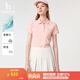 哈吉斯（HAZZYS）女裝 夏季款POLO女素色基礎(chǔ)款短袖POLO衫女ASTSE0BBF01 淺粉色LP M （160/84A 38）