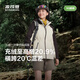 波司登（BOSIDENG）25新【疊變】機能沖鋒衣鵝絨服女短款三合一防護外套B250331302 米白/深棕褐 M 165/88A 體重約110-120斤