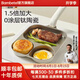 BAMBETEL班貝特德國(guó)品牌鈦陶瓷三合一早餐鍋家用平底鍋煎蛋煎牛排神器 通用款配防黃抗黑+烘焙套裝 23cm