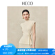 HECO【纖腰】新中式國(guó)風(fēng)2025夏季新品涼感收腰側(cè)扣針織短袖T恤女 白色（半高領(lǐng)） S