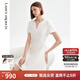 朗姿【Basic衣櫥】小黑裙法式輕禮服裙子女夏新款氣質白色連衣裙 本白色 M