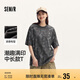森馬大力水手短袖t恤女夏中長(zhǎng)款特寬松涼感滿印上衣101324100041