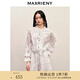MAXRIENY【商場(chǎng)同款】玫瑰印花雪紡衫套裝甜美浪漫氛圍感歐外套 紫花 S 01