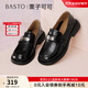 百思圖【栗子可可】2025秋商場(chǎng)新款英倫樂(lè )福鞋皮鞋女單鞋W0227CA5 黑色 37
