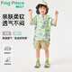 青蛙王子男童印花短袖T恤2025夏季新款設計感中大童圓領(lǐng)半袖