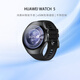 華為（HUAWEI）WATCH 5智能手表高端款男士女士航天級鈦合金表殼素皮復合表帶X-TAP智感窗鴻蒙AI腕上小藝eSIM通信 46mm蒼穹黑丨黑色氟橡膠表帶丨不銹鋼表殼