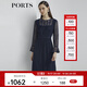 PORTS寶姿商場(chǎng)同款新品女裝喇叭袖蕾絲收腰連衣裙LL8D035KLN002 丈青 M (6)