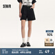 森馬（Semir）休閑褲女A字百搭基礎(chǔ)氣質(zhì)通勤夏季簡(jiǎn)約時(shí)尚腰帶寬松短褲ins潮 黑色90001 27