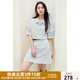 獨束大碼女裝法式假兩件條紋襯衫連衣裙2025夏裝新款收腰顯瘦裙子 條紋 XL （尺碼：3）